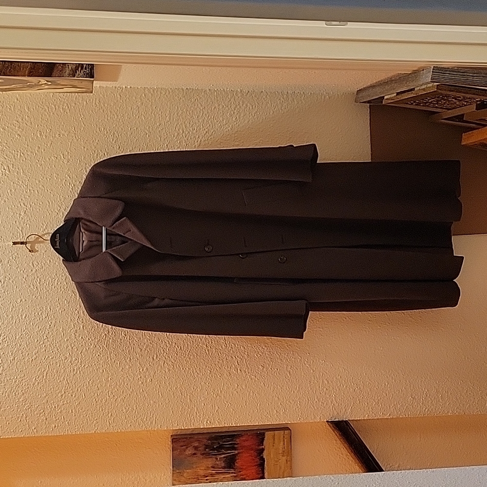 Vintage Brown Wool Luxury Men's Overcoat, Mint Condition, C. 1995,